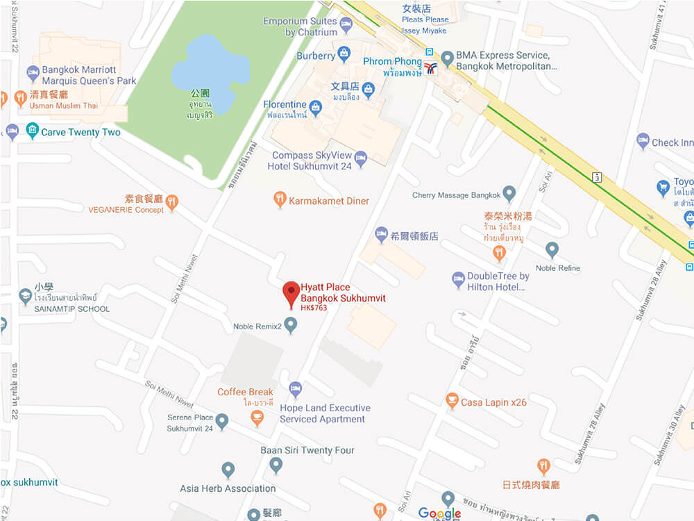 曼谷蘇坤蔚凱悅嘉軒酒店 - 位置 曼谷蘇坤蔚凱悅嘉軒酒店 - 位置