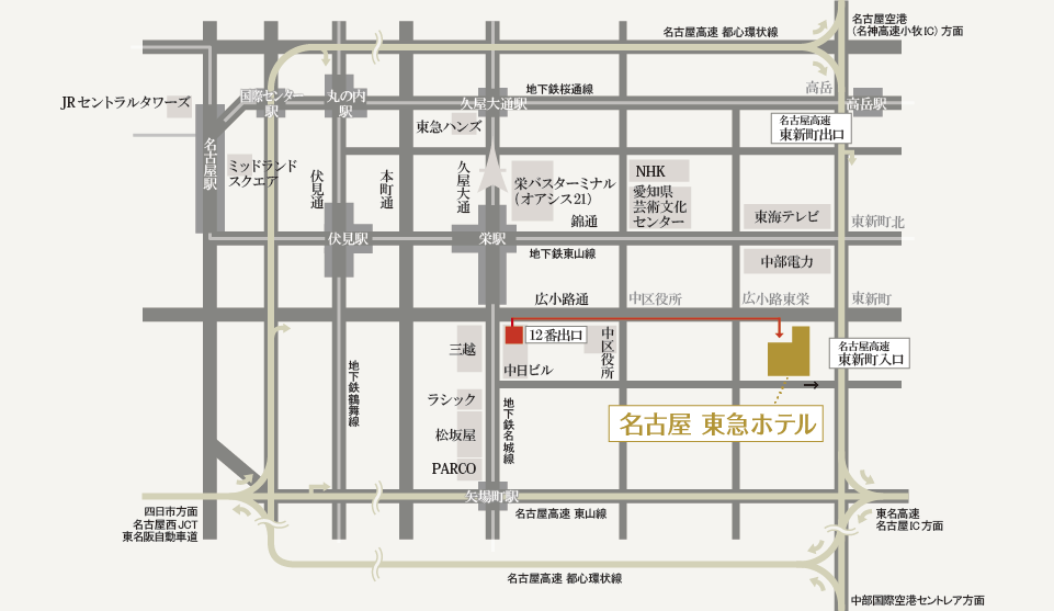 名古屋東急飯店 Nagoya Tokyu Hotel - 地圖 名古屋東急飯店 Nagoya Tokyu Hotel - 地圖
